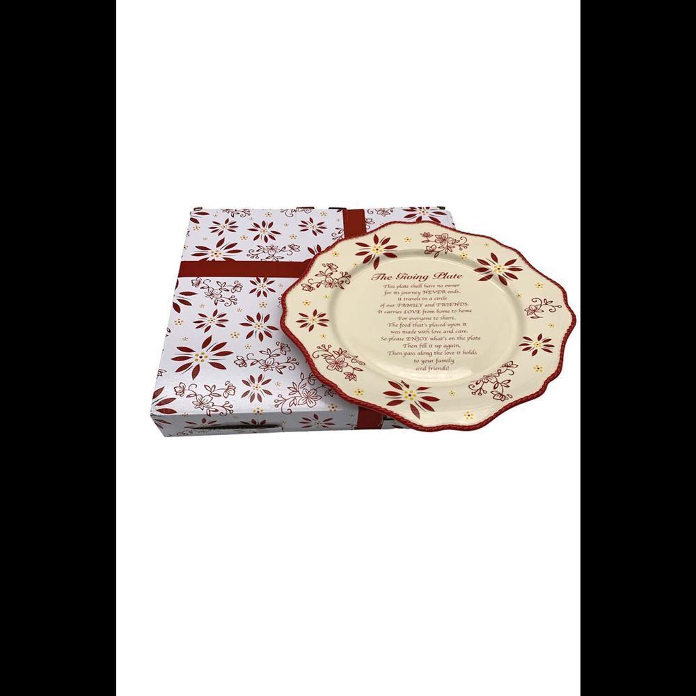 Temp-tations Classic 12" Giving Plate with Gift Box Red